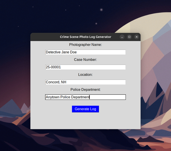 Enhancing Crime Scene Documentation with pyLEPhotoLog: A Free and Open-Source Solution for Investigators
